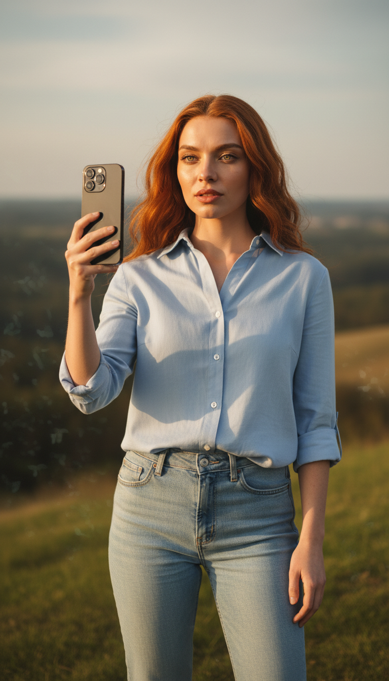 Ruvia ao ar livre com celular