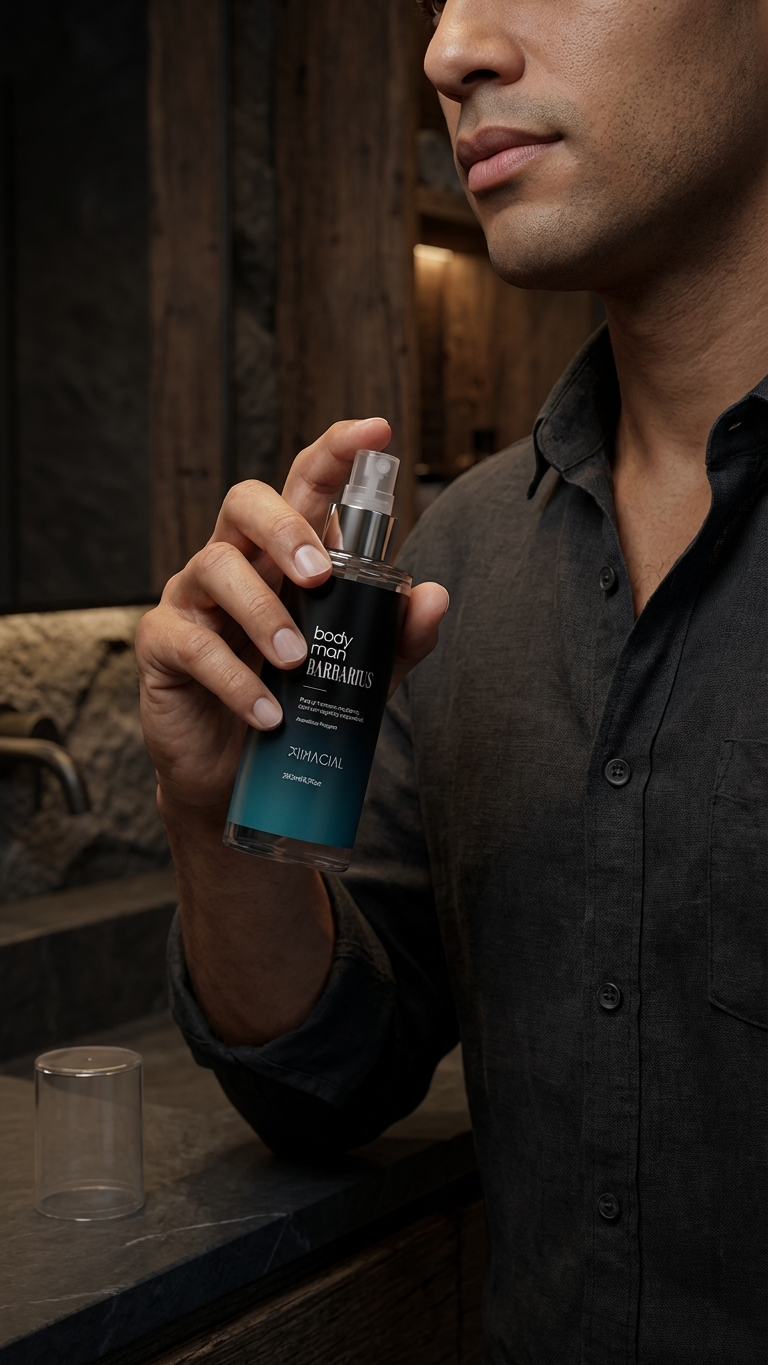 Modelo usando Barbarius banheiro luxuoso